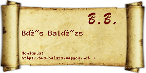 Bús Balázs névjegykártya